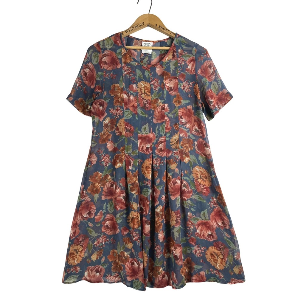 90s Sheer Floral Dress Vintage 1990s Y2K Laura Ashley Size 6